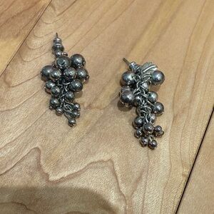 Silver Grape Cluster Earrings